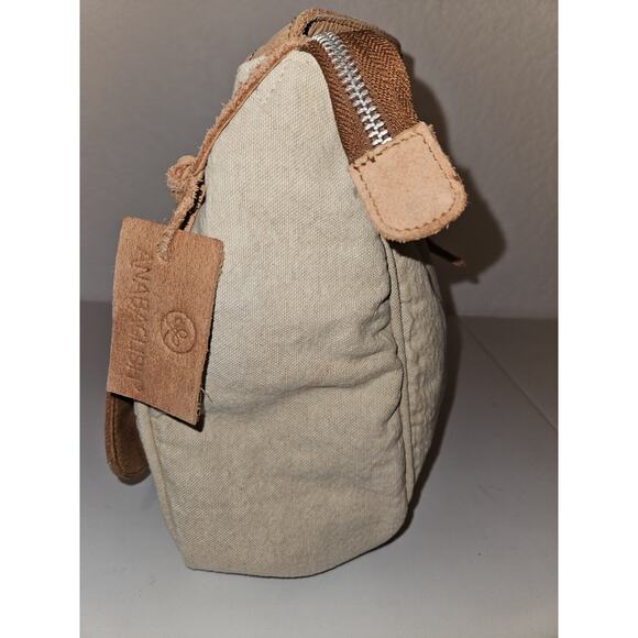 Anabaglish Sundance Canvas/Leather Large Distressed Messenger Bag 16x11x5 - Picture 5 of 14